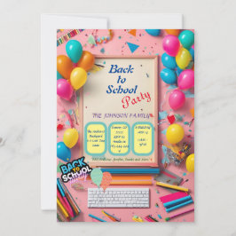 Convite back-to-school party invitation