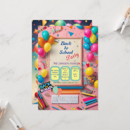 Convite back-to-school party invitation