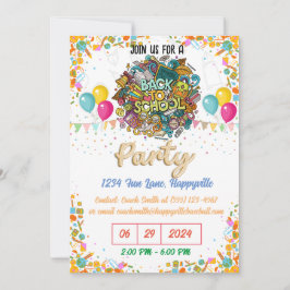 Convite back-to-school party invitation