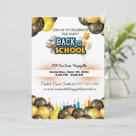 Convite back-to-school party invitation