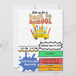 Convite back-to-school party invitation