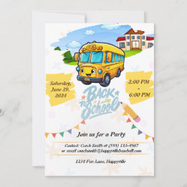 Convite back-to-school party invitation