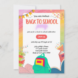 Convite back-to-school party invitation