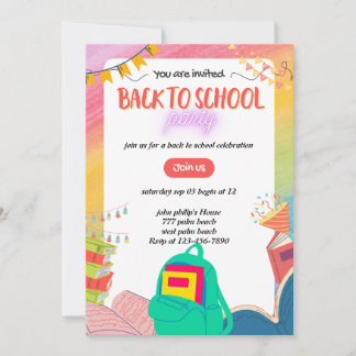 Convite back-to-school party invitation 