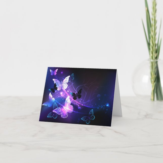 Convite Background with Night Butterflies (Frente)