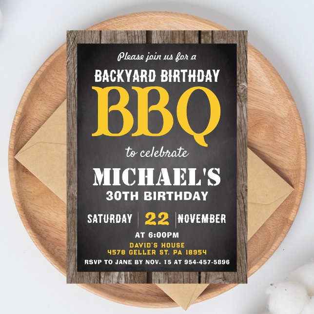 Convite Backyard BBQ Birthday Party Invitation Cookout (Criador carregado)