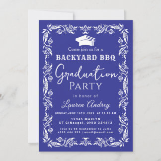 Convite Backyard BBQ Graduation Party Invitation