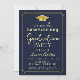Convite Backyard BBQ Graduation Party Invitation