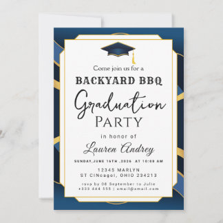 Convite Backyard BBQ Graduation Party Invitation