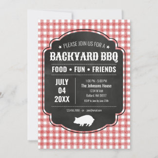Convite Backyard BBQ Party Invitation