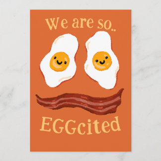 Convite Bacon and eggs funny party invitation announcement
