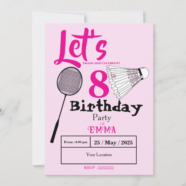 Convite Badminton (Frente)