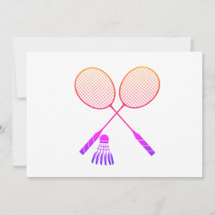 Convite Badminton Rackets Shuttlecock Birdie Ombre