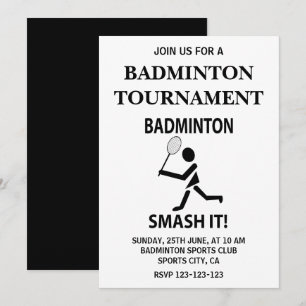 Convite Badminton Smash Esportes Badminton