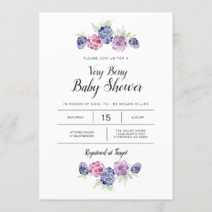 Convite Bagas da aguarela do chá de fraldas   de