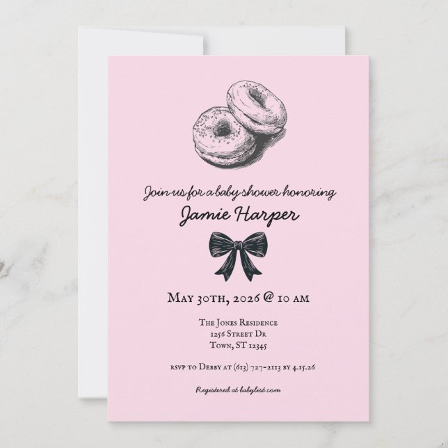 Convite Bagel no Chá de fraldas do Conselho (Frente)