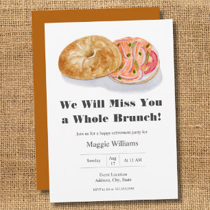 Convite Bagels de Salmão Fumado Brunch de Aposentadoria em