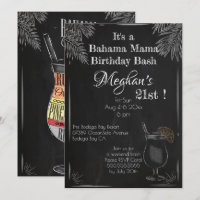Bahama Mama Vintage Chalk aniversário de 21 anos B