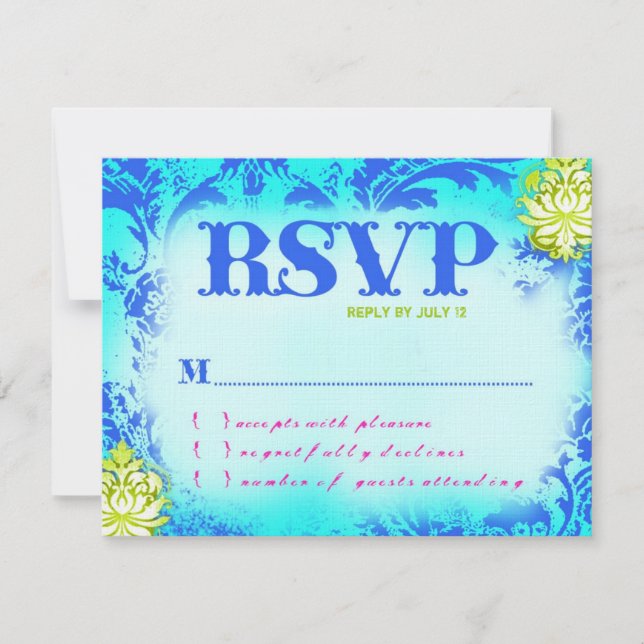 Convite BAHAMAS RSVP Papel de 2 Linhas (Frente)