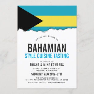 Convite Bahamian Themed Cuisine   Sinalizador da Parte Con
