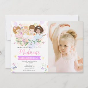 Convite Bailarina Dança Giro Tutu de Ballet Festa de Anive