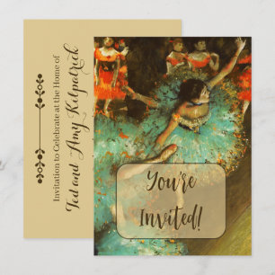 Convite Bailarina Dança Verde Dançarina Edgar Degas Pintur