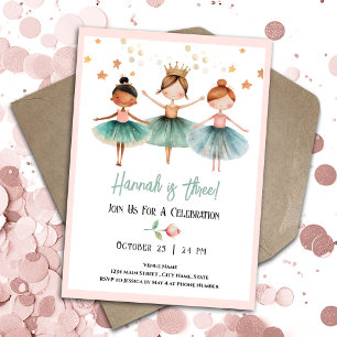 Convite Bailarina Menina de 3 anos de idade