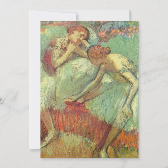 Convite Bailarinas em Verde de Edgar Degas, Balé Antigo (Frente)