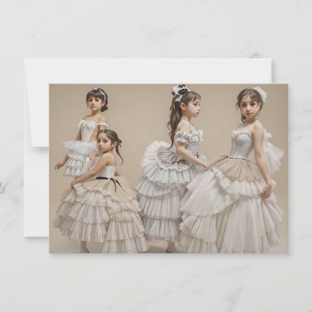 Convite Bailarinas románticas (Frente)