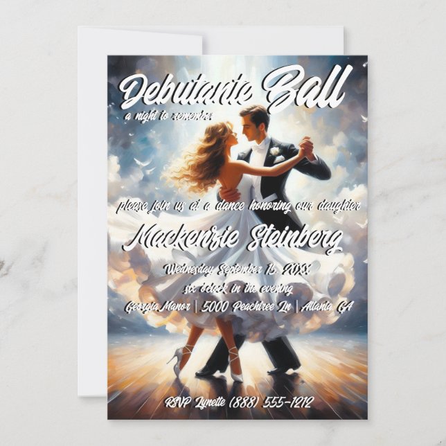 Convite Baile de Debutante Cotilão Dança de Salão (Frente)