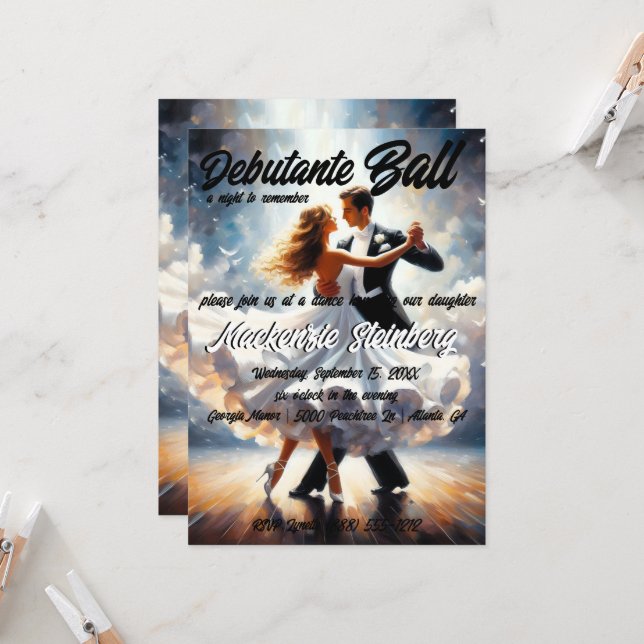 Convite Baile de Debutante Cotilão Dança de Salão (Frente/Verso In Situ)