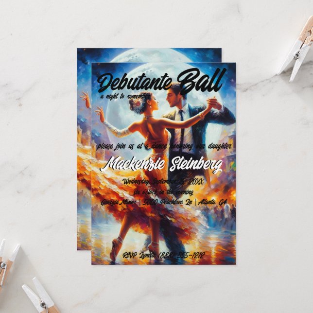 Convite Baile de Debutante Cotilão Dança de Salão (Frente/Verso In Situ)