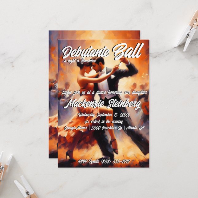 Convite Baile de Debutante Cotilão Dança de Salão (Frente/Verso In Situ)
