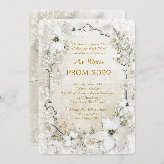 Convite Baile de formatura de inverno Mais velho Junior, b (Frente/Verso)