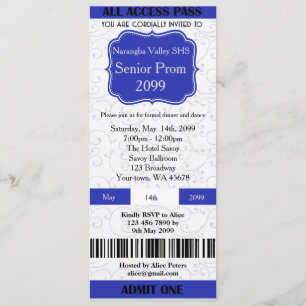 Convite Baile de formatura de Tíquete de Convite, em qual