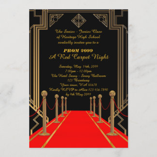 Convite Baile de formatura Mais velho-Júnior, estilo Gatsb