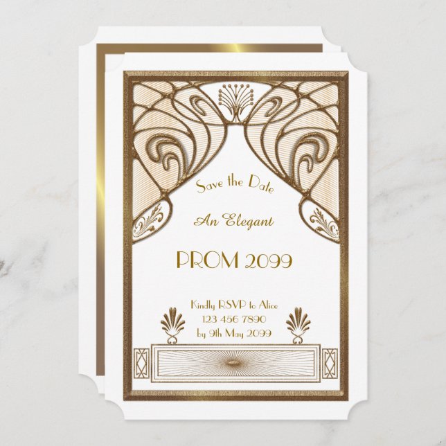 Convite Baile de formatura Mais velho-Júnior, geométrico (Frente/Verso)