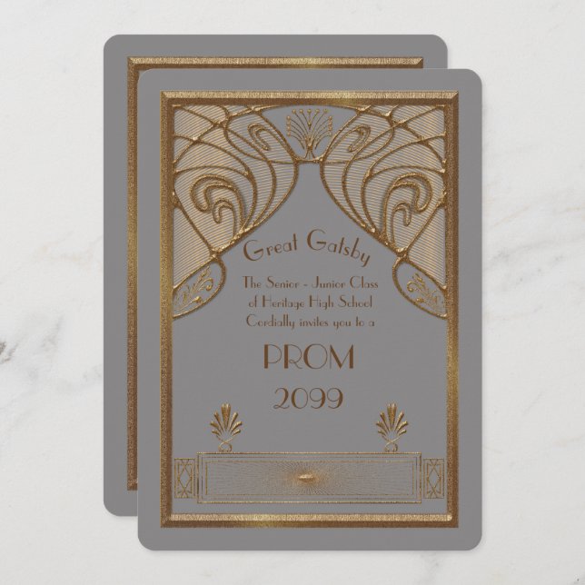 Convite Baile de formatura Mais velho-Júnior, grande (Frente/Verso)