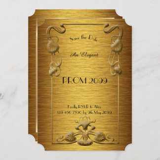 Convite Baile de formatura Mais velho-Júnior, ouro Dourado