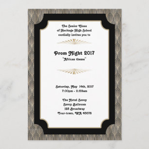 Convite Baile de formatura Noite, tema africano