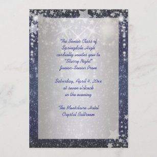 Convite Baile de formatura Real Azul Azul Elegante