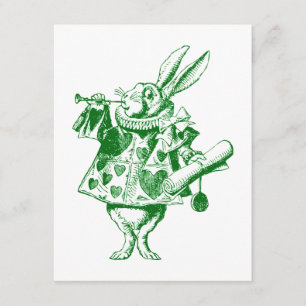 Convite Baile de formatura Verde do White Rabbit Herald