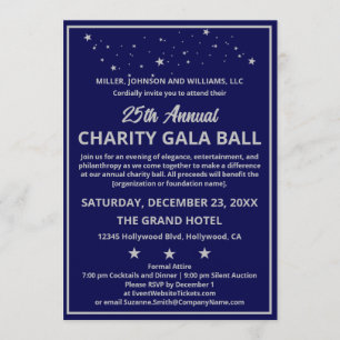 Convite Baile de Gala de Caridade da Empresa Azul Prata El