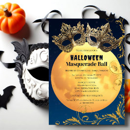 Convite Baile de Máscaras da Lua Cheia de Halloween