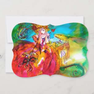 Convite BAILE DE MÁSCARAS DA MIRANDOLINA amarelo marrom ve