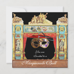 CONVITE BAILE DE MÁSCARAS DE CARNAVAL MÁS CARAS TEATRO