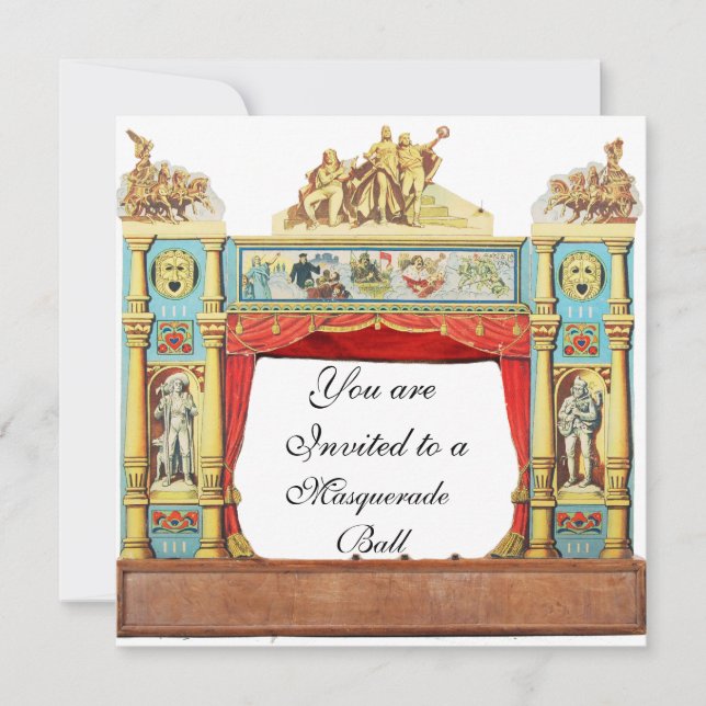 Convite BAILE DE MÁSCARAS DO CARNIVAL MÁSACARAS TEATRO Bra (Frente)