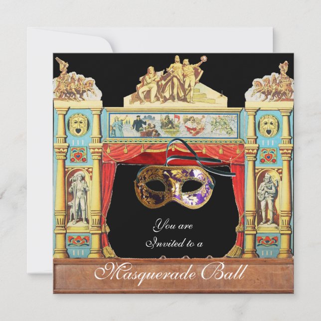 CONVITE BAILE DE MÁSCARAS DO CARNIVAL MÁSCARAS TEATRO PALC (Frente)