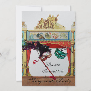 Convite BAILE DE MÁSCARAS DO MARDI GRAS PALCO DO TEATRO pr