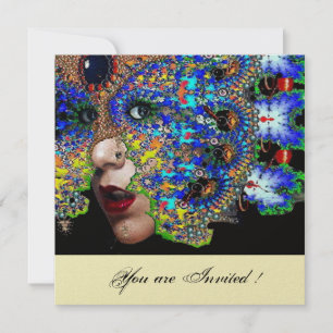 Convite BAILE DE MÁSCARAS EFÊMERO, champanhe branco